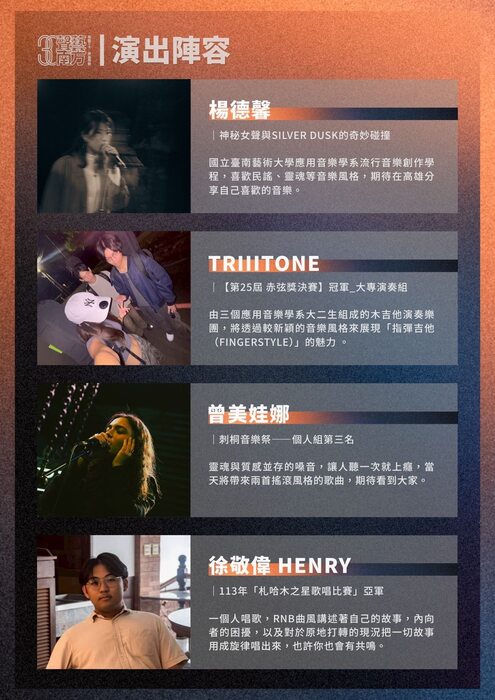 聲藝南方演出陣容