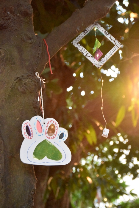 展覽現場玻璃紙貼布置